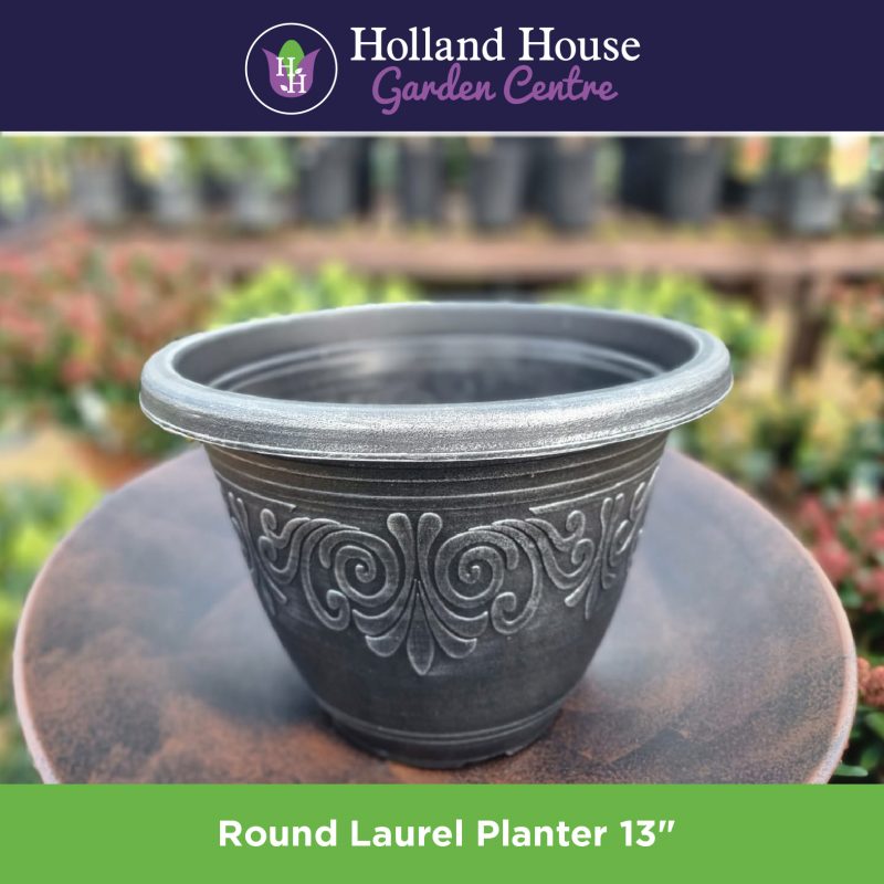 Round laurel planter 13 Inch