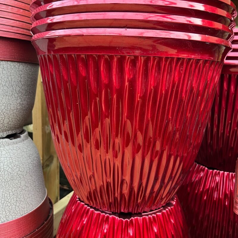 Red patterned Planter