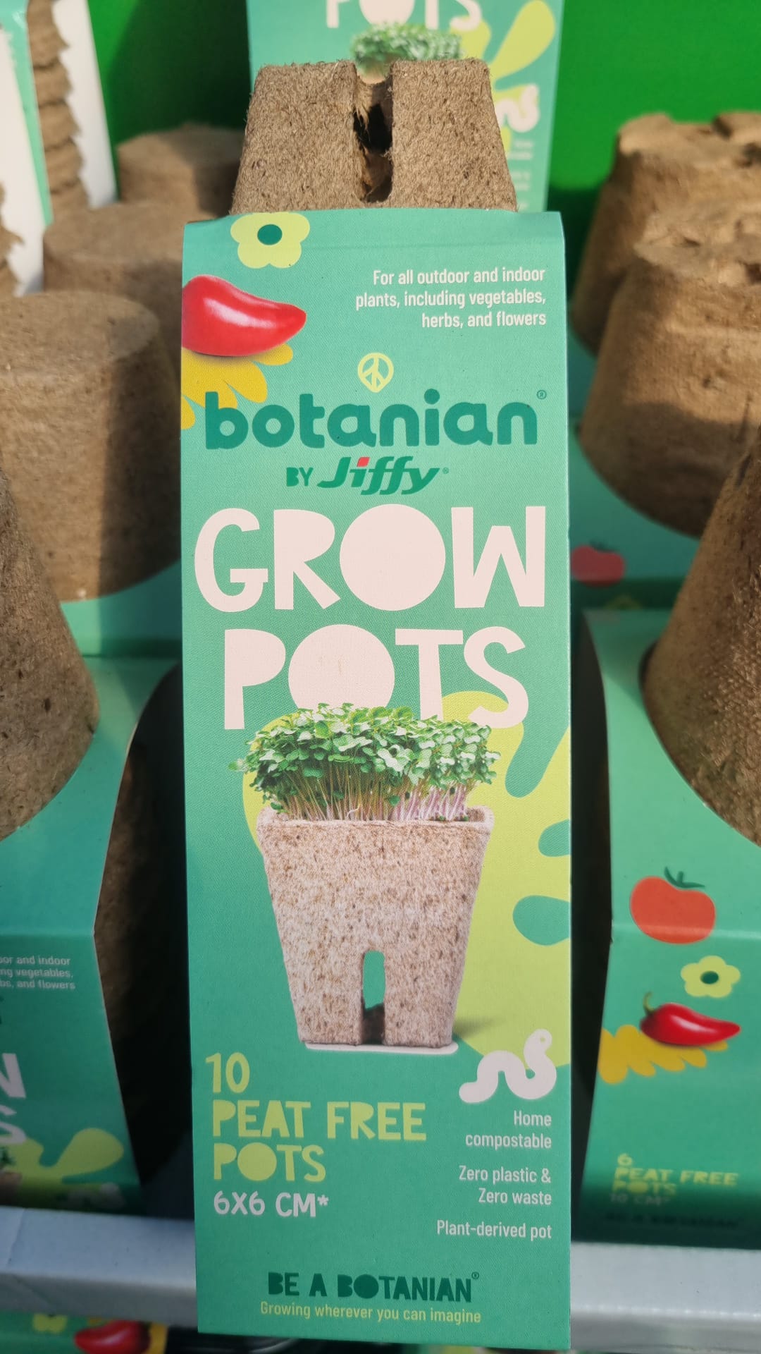 Jiffy grow pots 10 x 6x6cm peat free pots Holland House Garden Centre Preston