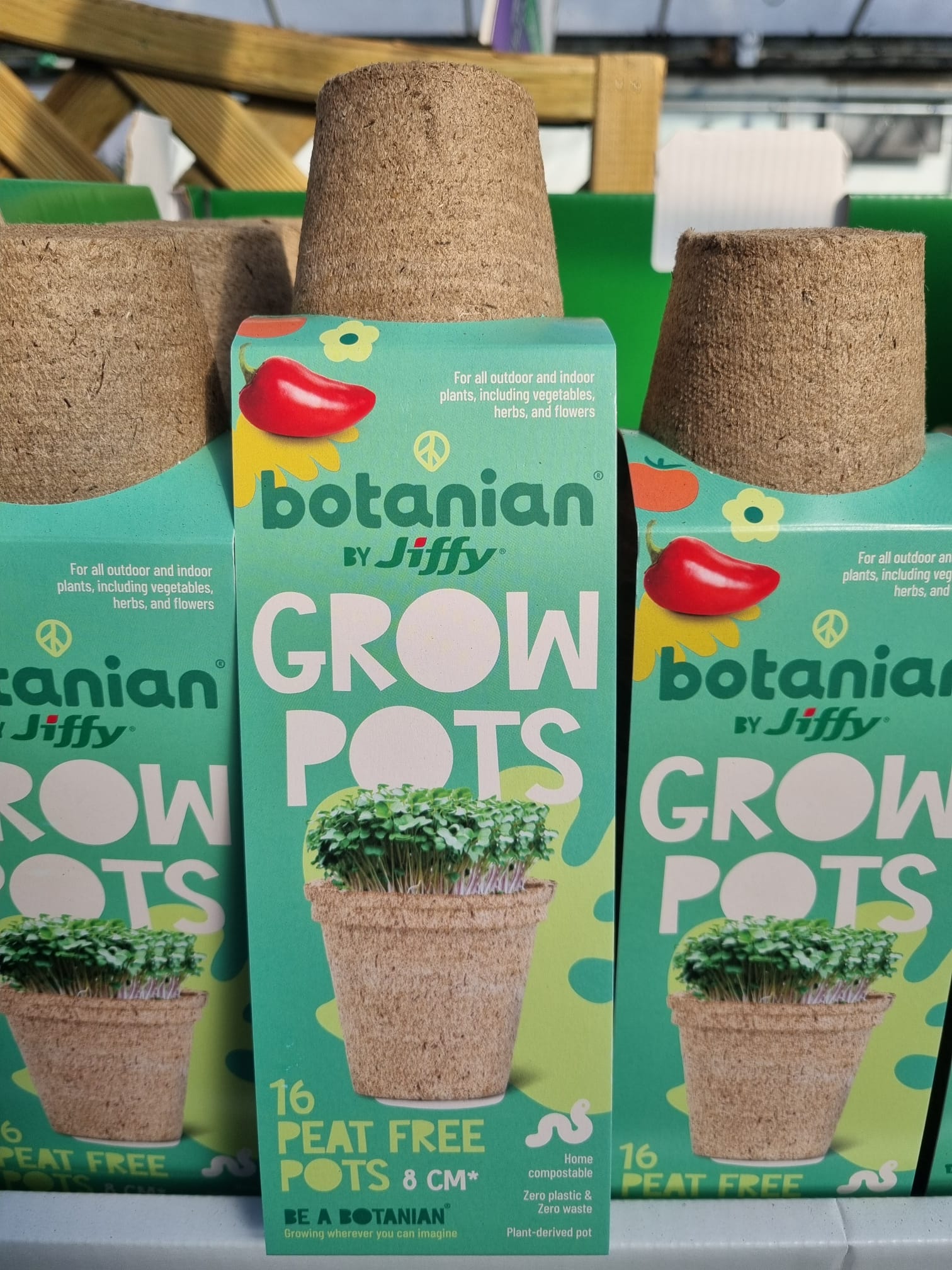 Jiffy grow pots 16 x 8cm peat free pots Holland House Garden Centre