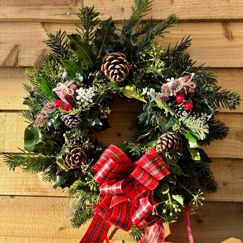 Festive Foliage Wreath 8" - 1