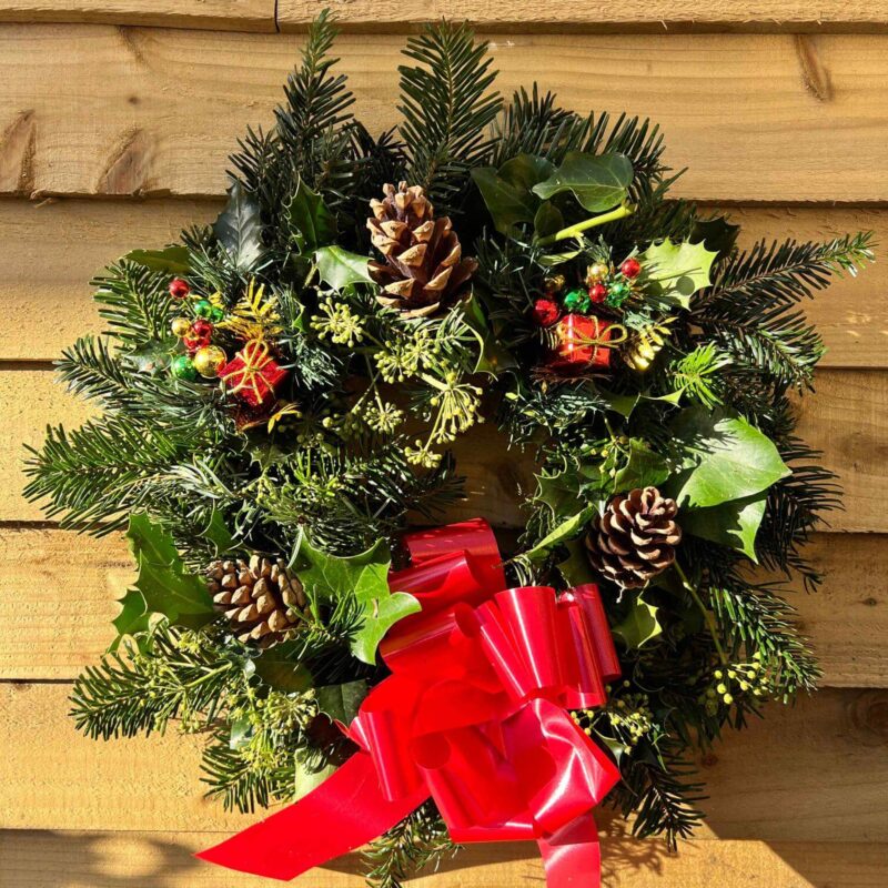 Festive Foliage Wreath 8" - 2