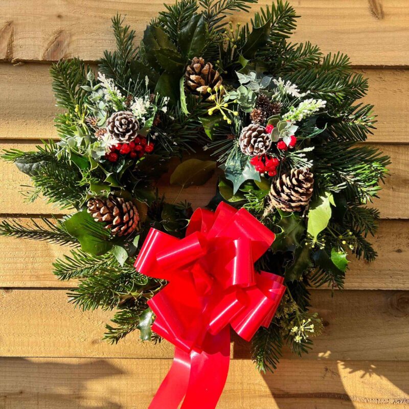Festive Foliage Wreath 8" - 3
