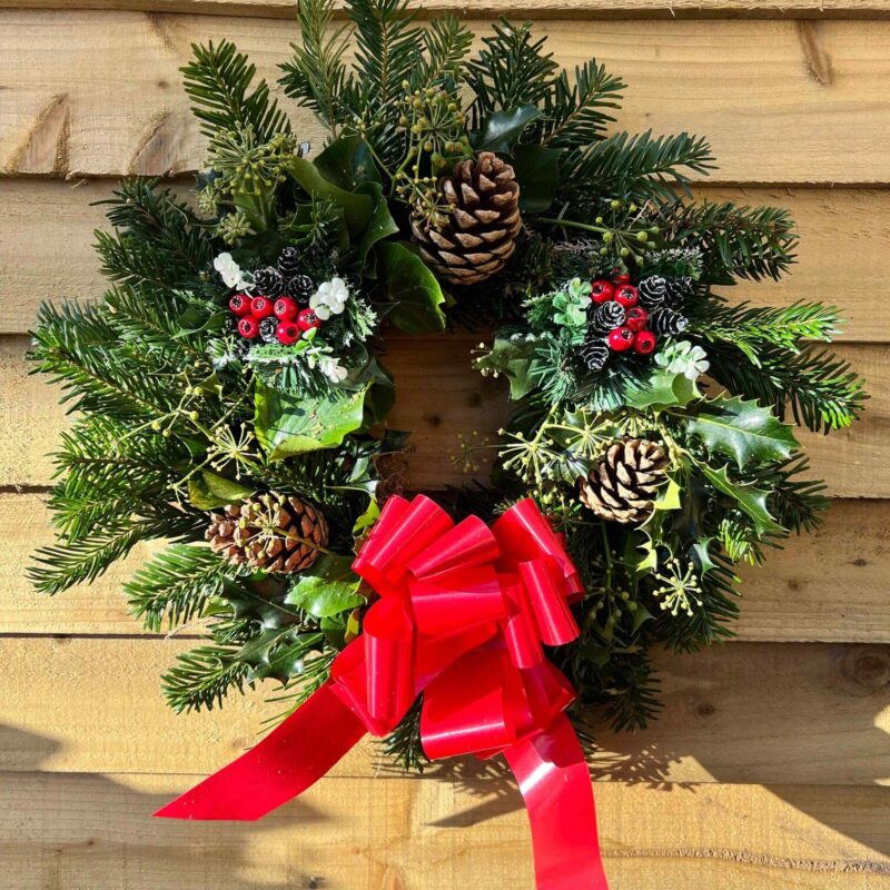 Festive Foliage Wreath 8" - 4