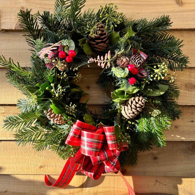Festive Foliage Wreath 8" - 6