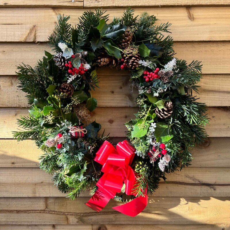 Festive Foliage Wreath 12" - 2