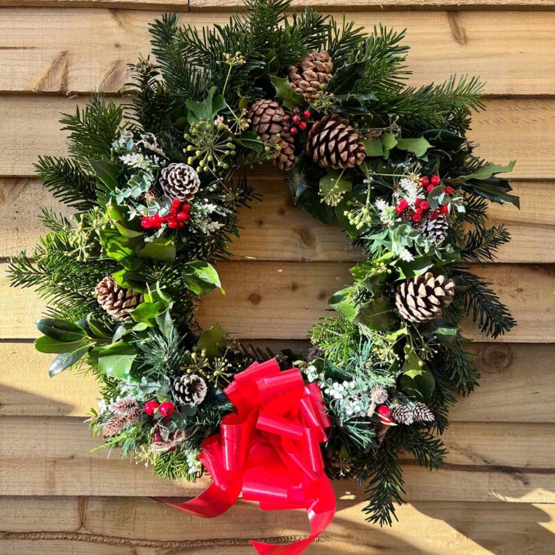 Festive Foliage Wreath 12" - 4