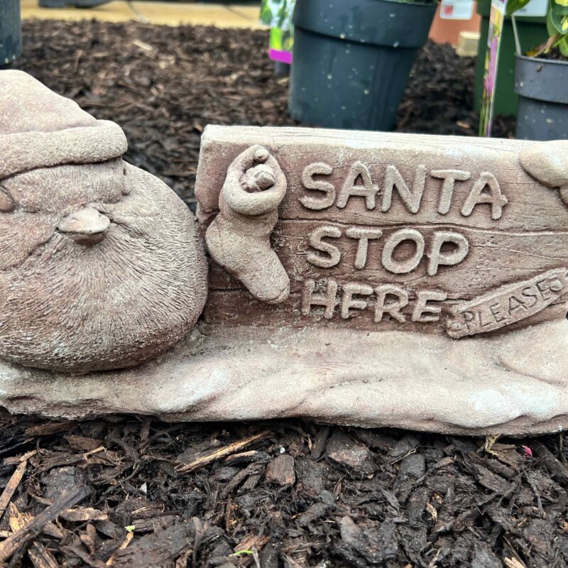 Santa Stop Here Stone Ornament